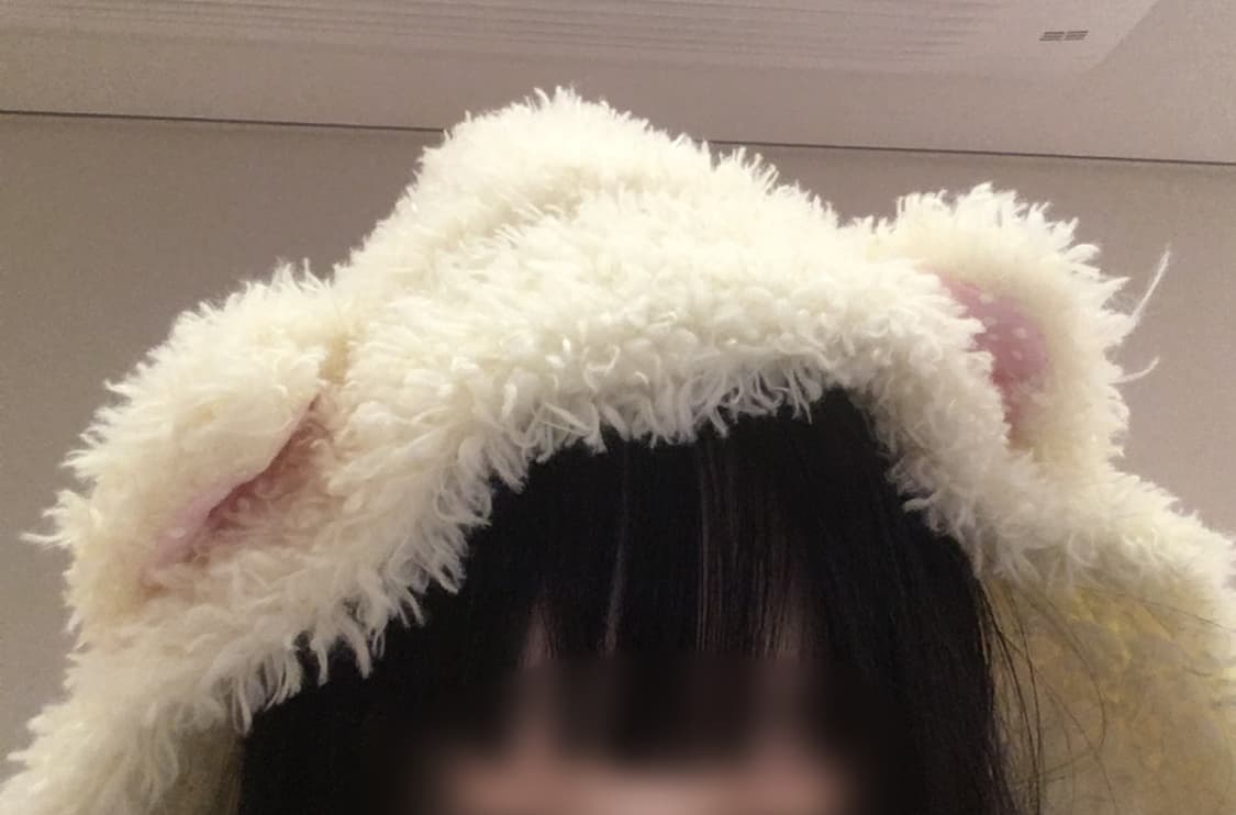 핑크 도트 쿠마미미 퍼 목도리 머플러 히메갸루 헤이세이 상품이미지3