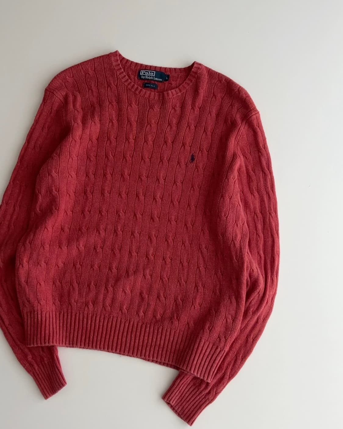 폴로 랄프로렌 실크 케이블 니트 L 상품이미지3