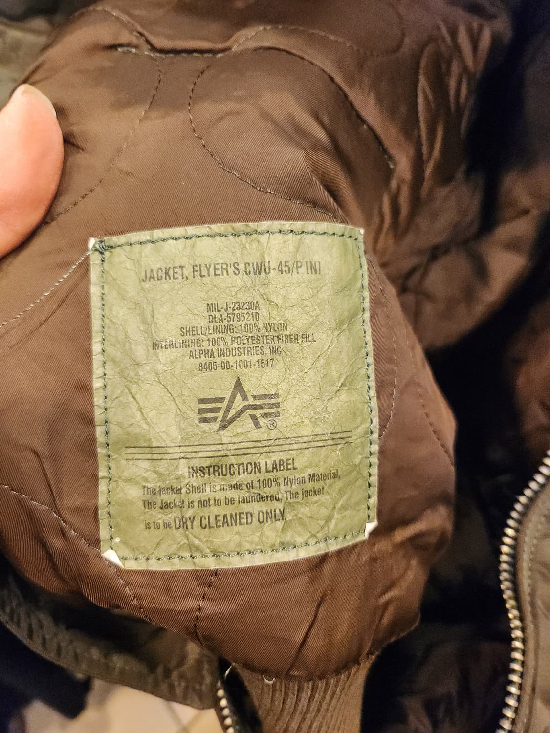 알파인더스트리 MA-1 와펜 항공점퍼 새제품  상품이미지9