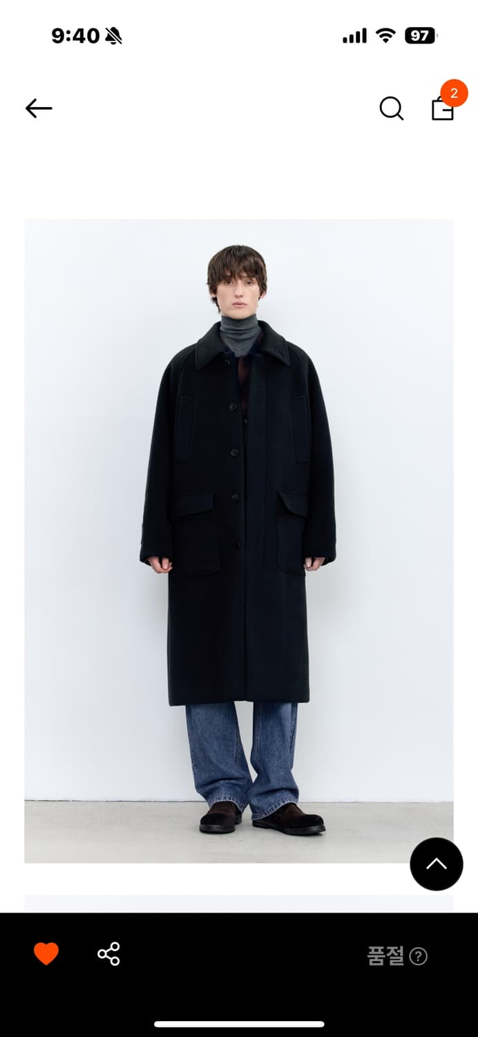 인사일런스 오버사이즈 발마칸 코트(Dark navy) 상품이미지1