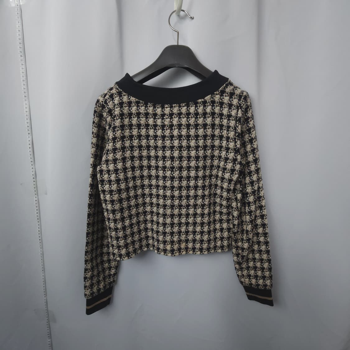 XS(92) 자라  체크 패턴 가디건  상품이미지4