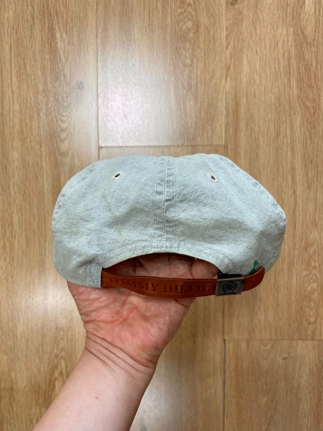 90s Made USA 타미힐피거 빈티지 데님 볼캡 모자 (레더 스트랩) 상품이미지4