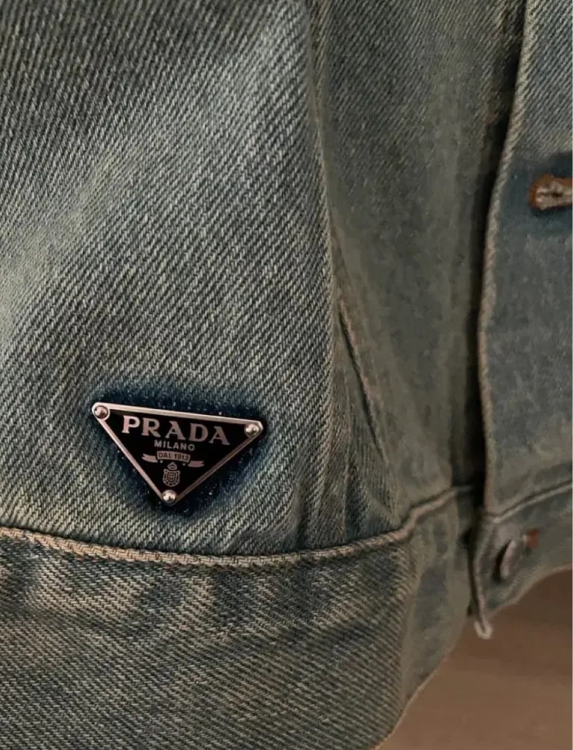 프라다 로고 데님 블루종 자켓 M 상품이미지3