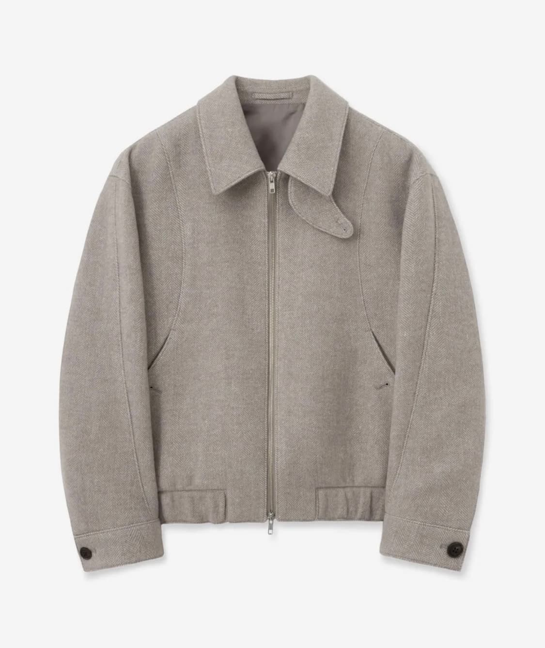 (L) 더니트컴퍼니 울 헤링본 블루종 [베이지] 상품이미지1