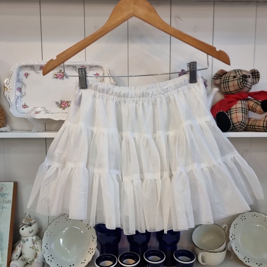 화이트 티어드 페티코트 스커트 상품이미지1