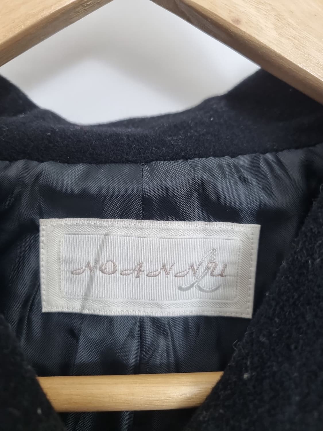 NOANNU 블랙 박시핏 캐시미어 혼방 코트 상품이미지7