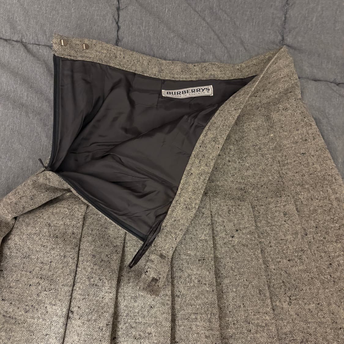 버버리 울 그레이 회색 플리츠 롱 스커트 상품이미지5