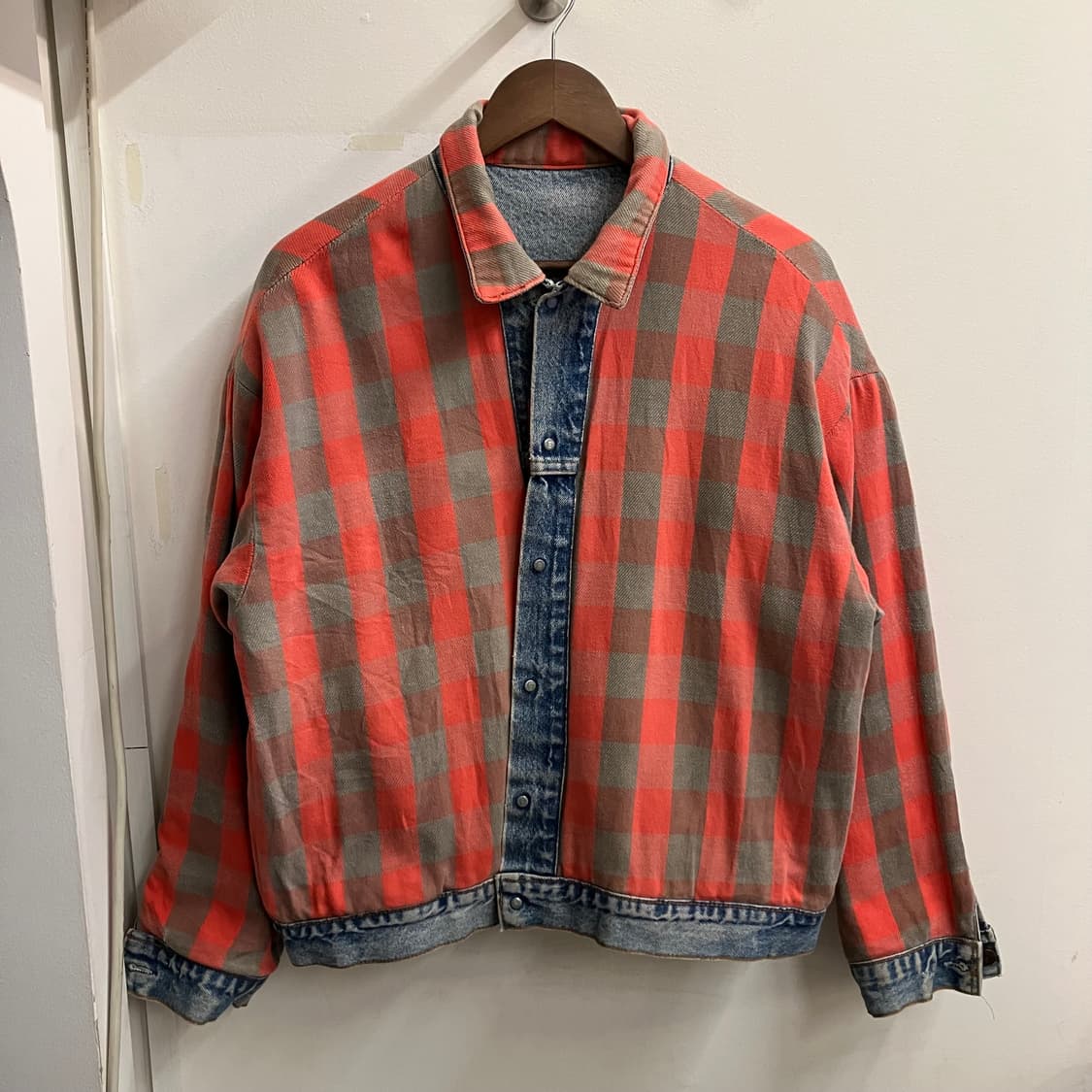 N16 90s usa 리바이스 플란넬 안감 데님 청자켓 70417 상품이미지2