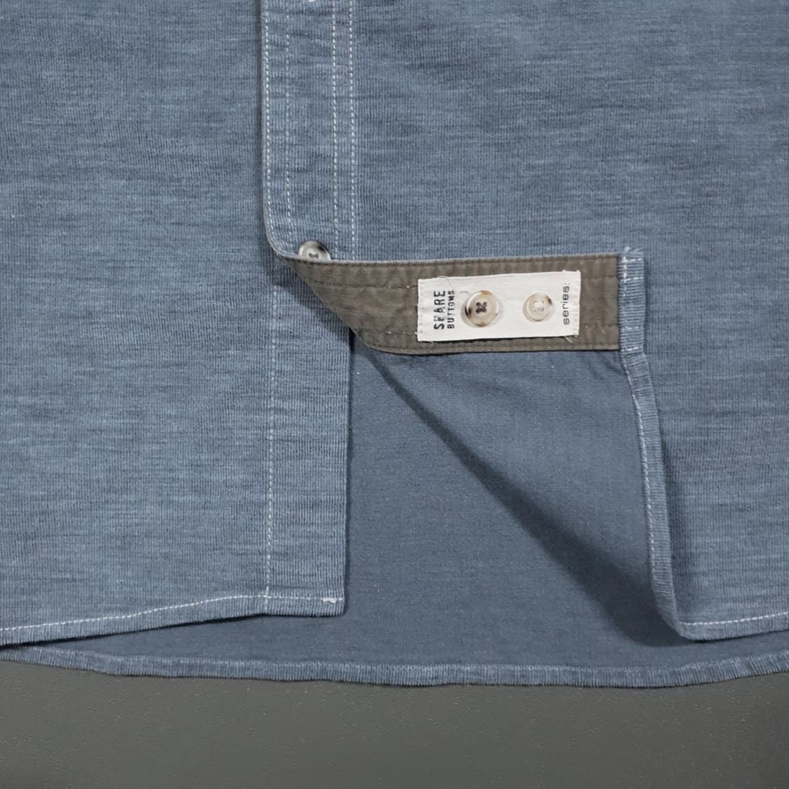 코오롱 시리즈 신형 21FW 멜란지 코듀로이 포켓 셔츠 더스티 블루 XL 상품이미지6