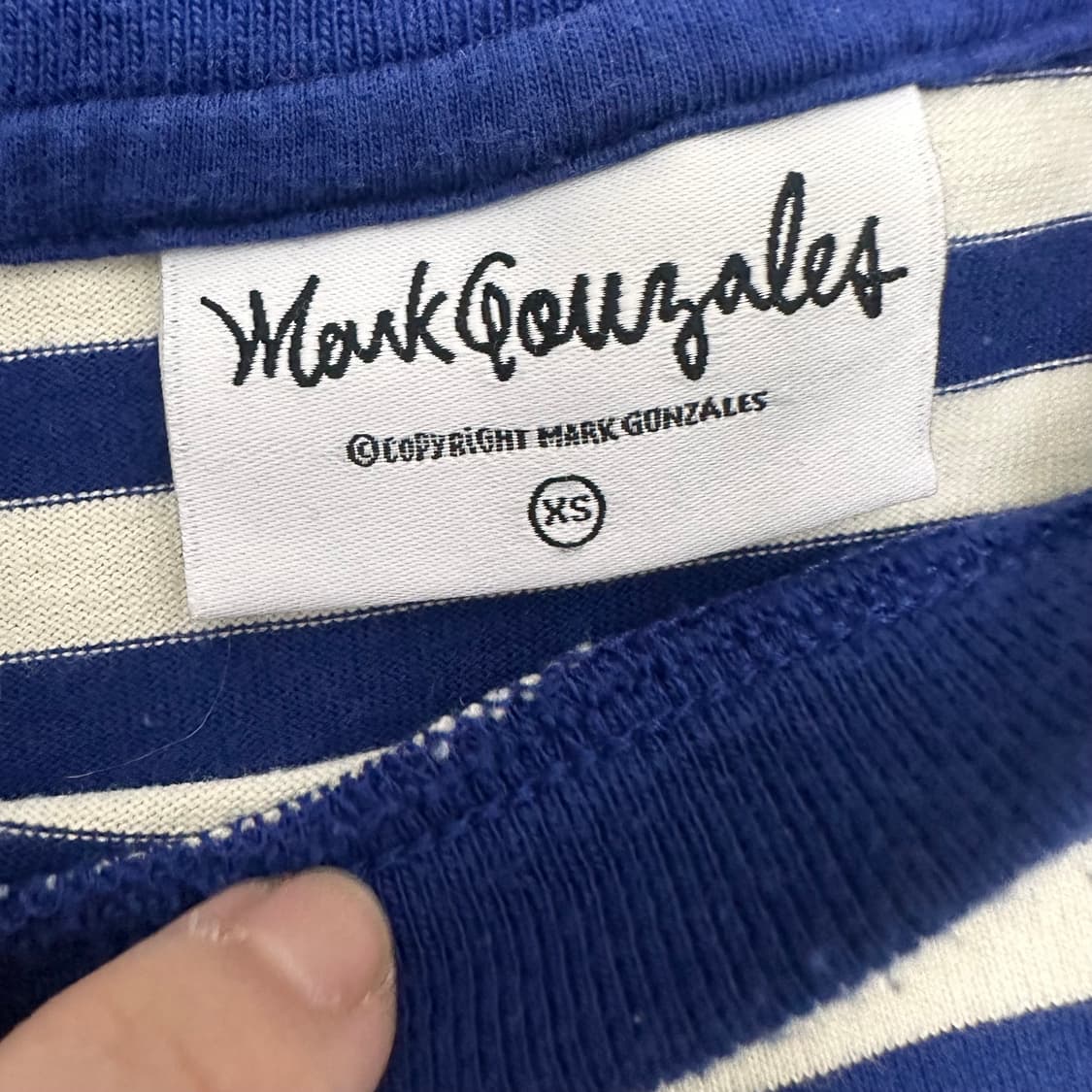 마크곤잘레스 여성 스트라이프 긴팔티셔츠 블루 XS 상품이미지4