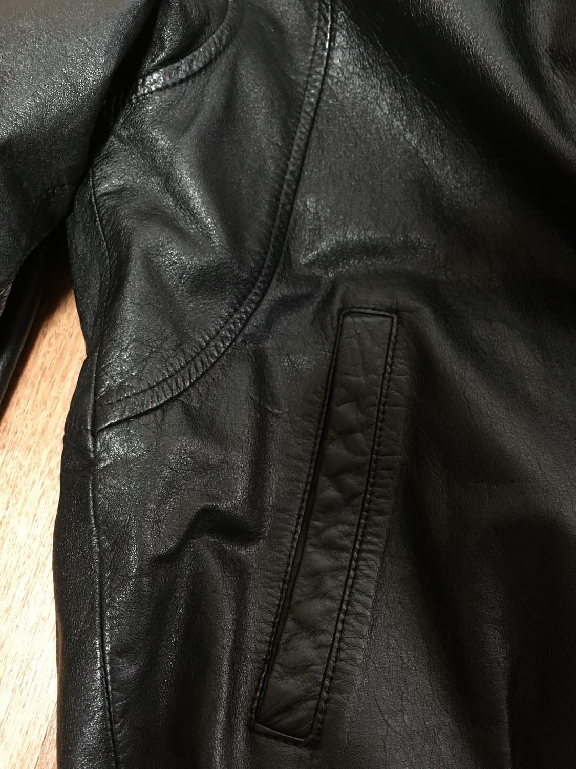 빈티지 레더 바시티 자켓 상품이미지3