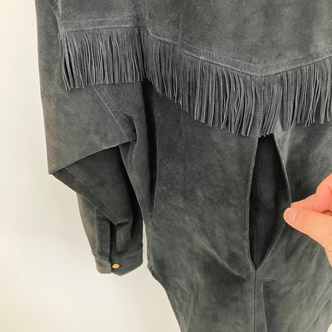 베르사체 Istante Line 블랙 누벅 스웨이드 보호시크 셔츠 상품이미지7