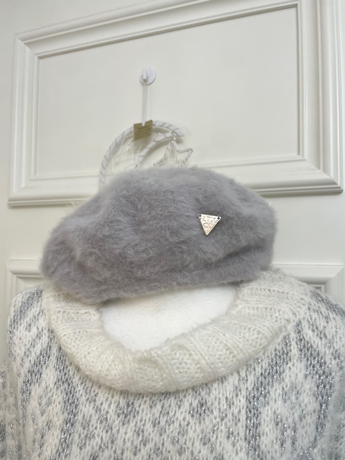 sheer gray fur lovely cap(size-F) 상품이미지2