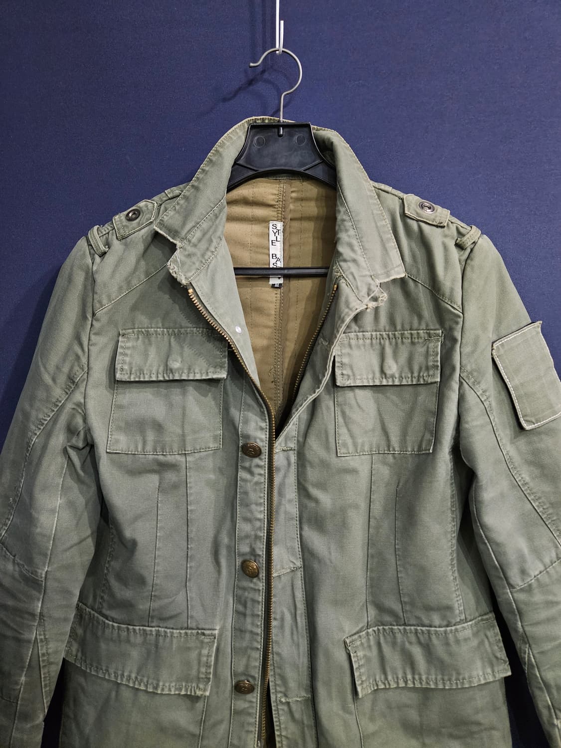 스타일 베이직 카키컬러 남성 슬림핏 95 빈티지 데님 야상자켓  상품이미지7