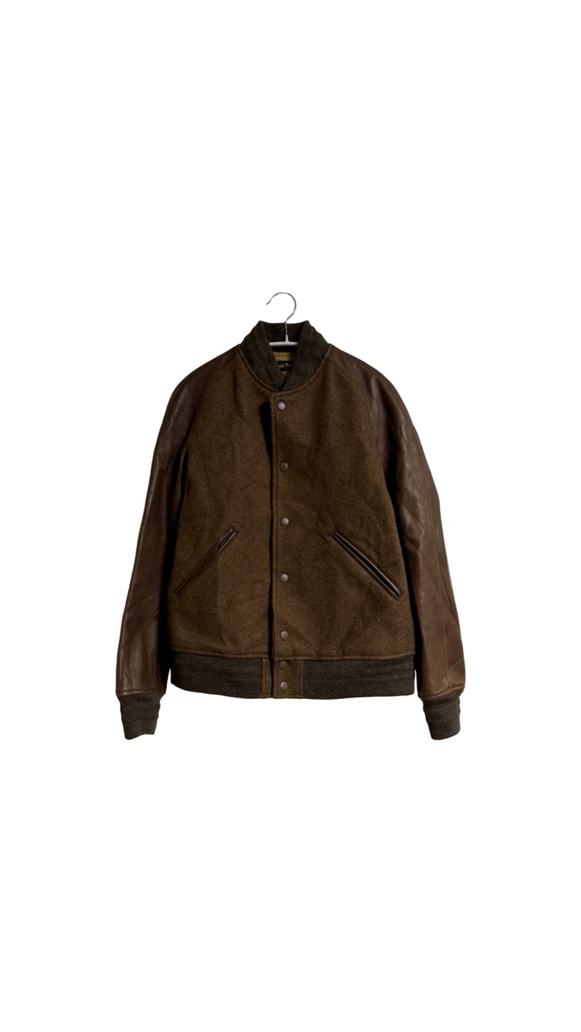 Waste Twice & Co 레더 슬리브 바시티 자켓 상품이미지1