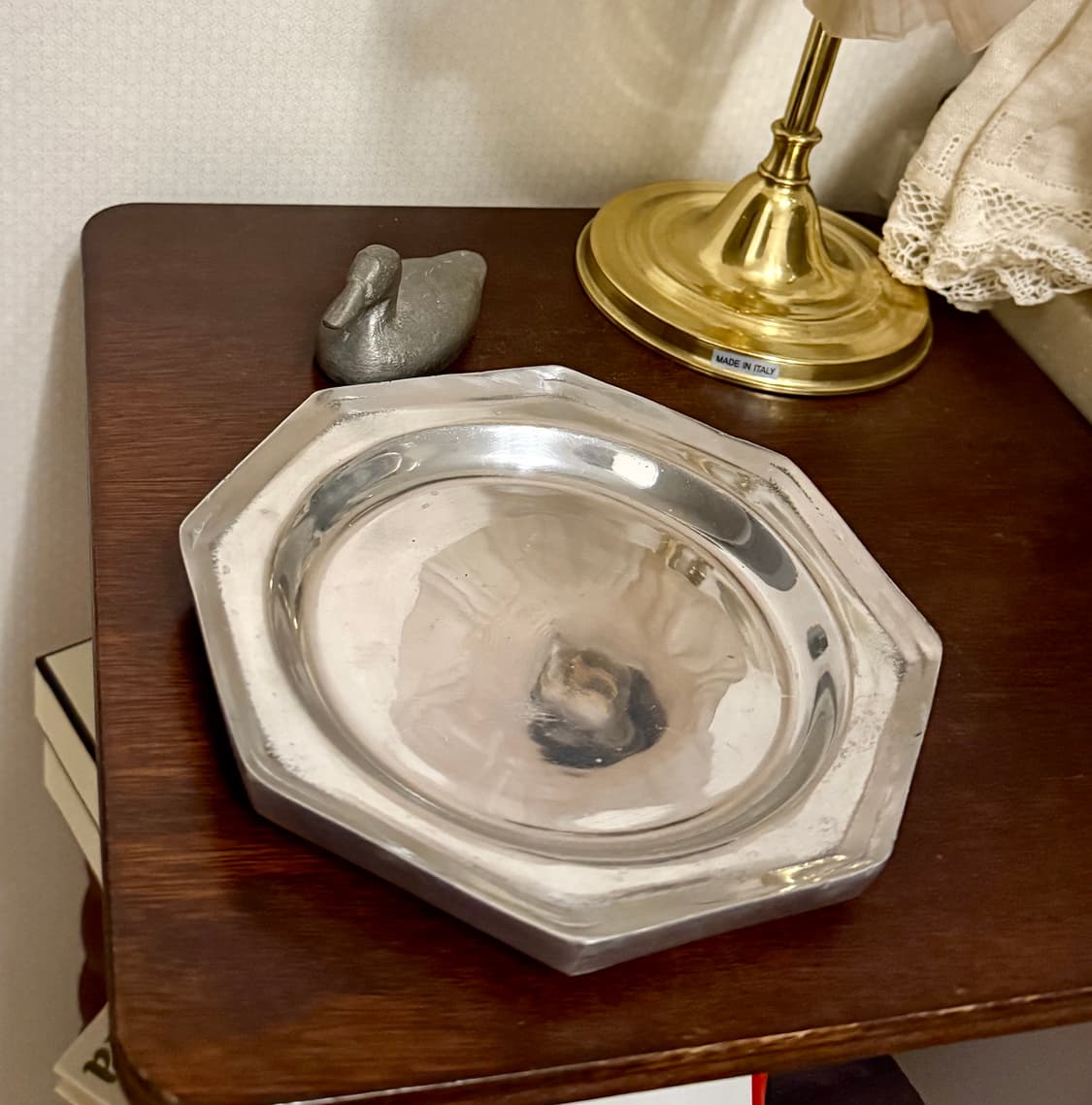 프랑스 빈티지 퓨터 옥타곤 접시 / 트레이 (1970s) 상품이미지2