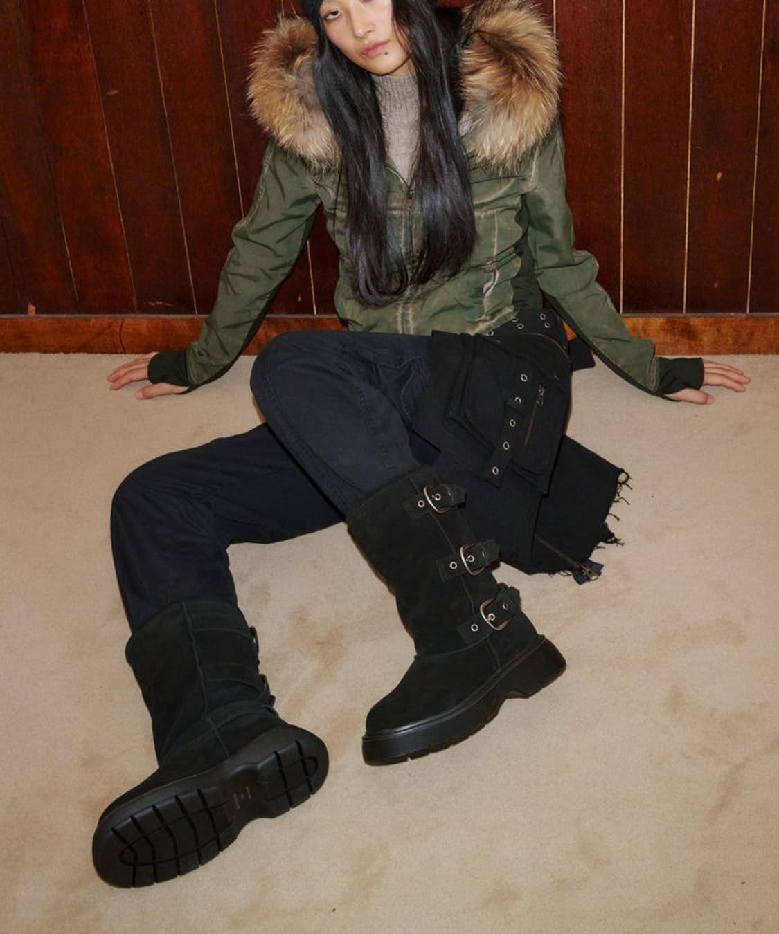 Kiho 퍼 부츠 블랙 240 상품이미지3