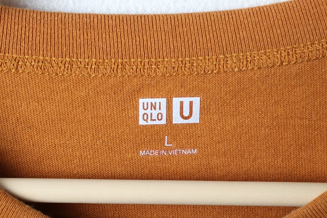 (L-XL) 유니클로 반팔 티셔츠 U라인 무지 브라운 카멜-H32932 상품이미지5