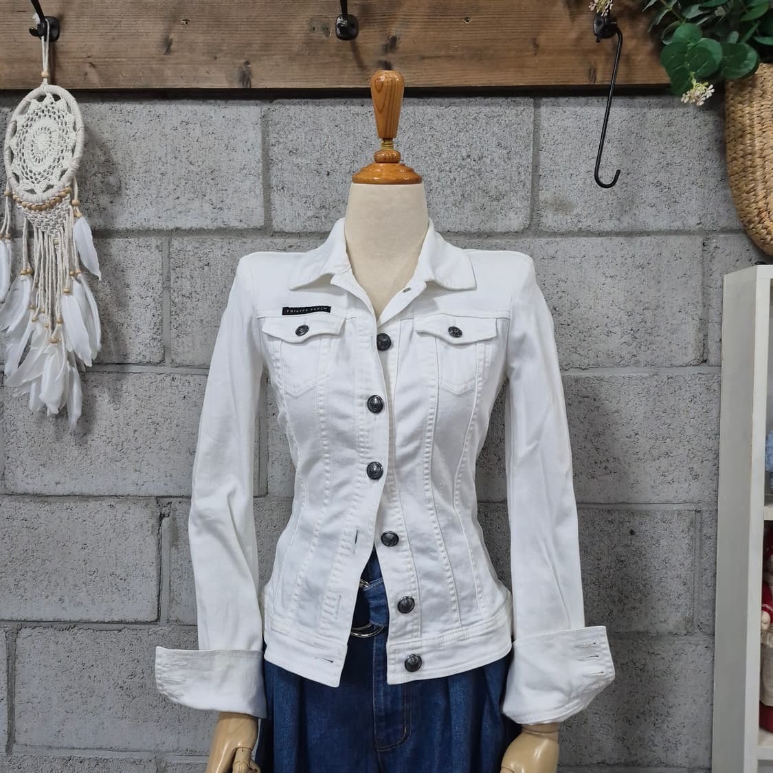 필립플레인 정품 큐빅 스컬 데님자켓 상품이미지2