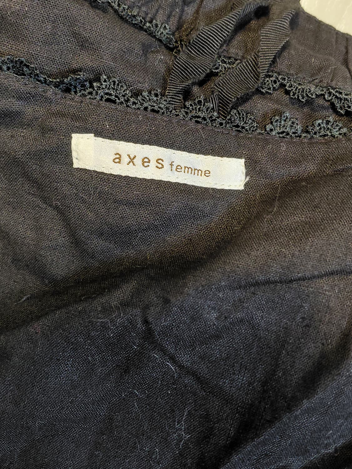 [일본빈티지] 엑시즈팜 빈티지 블랙 레이스 프릴 베스트 조끼 상품이미지7