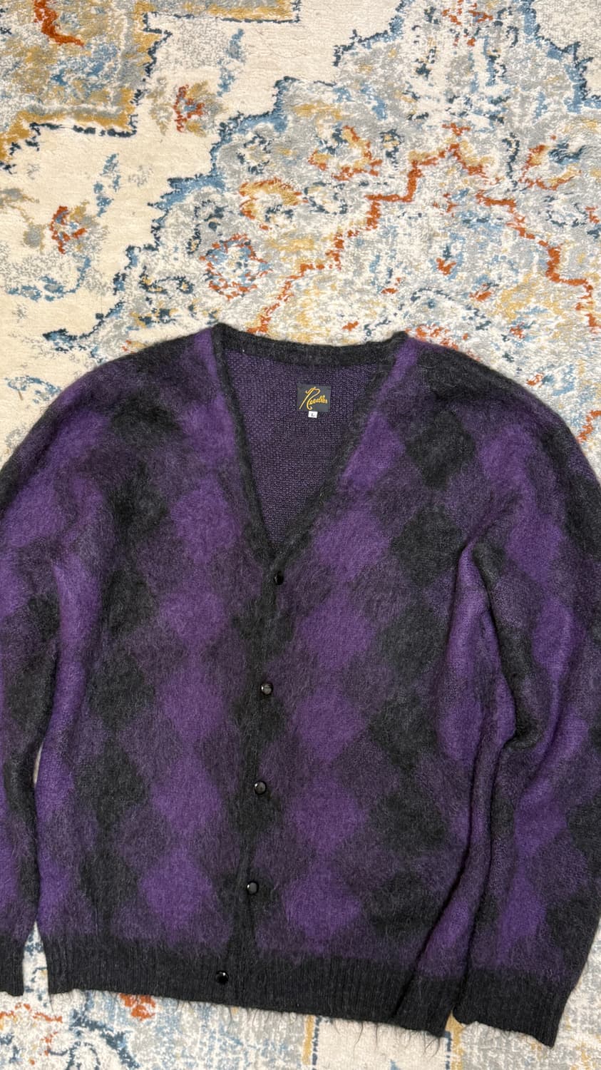 니들스 가디건 L 검보 다이아몬드 패턴 상품이미지1