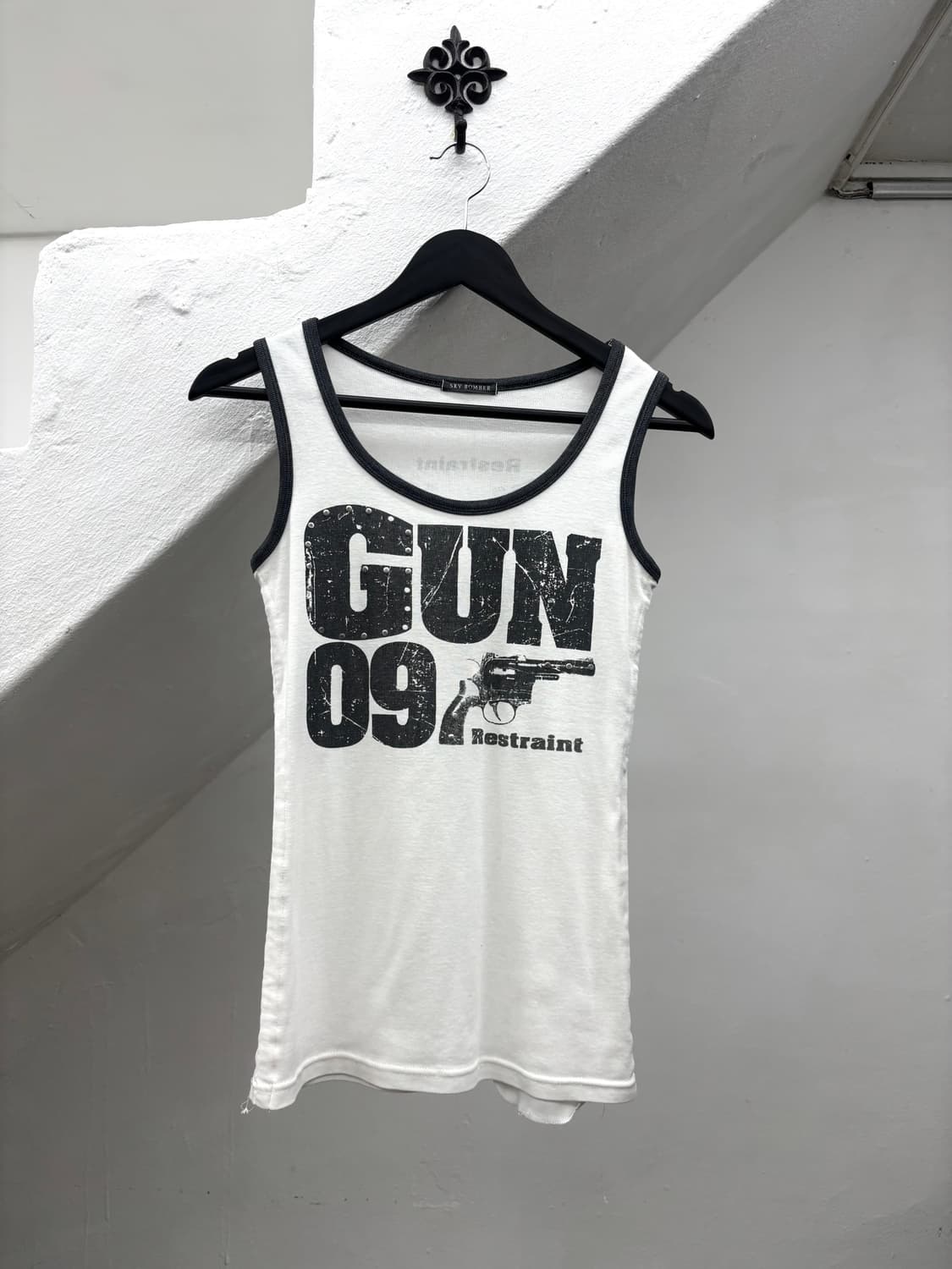 Sky bomber gun print stud detail tank to 상품이미지5