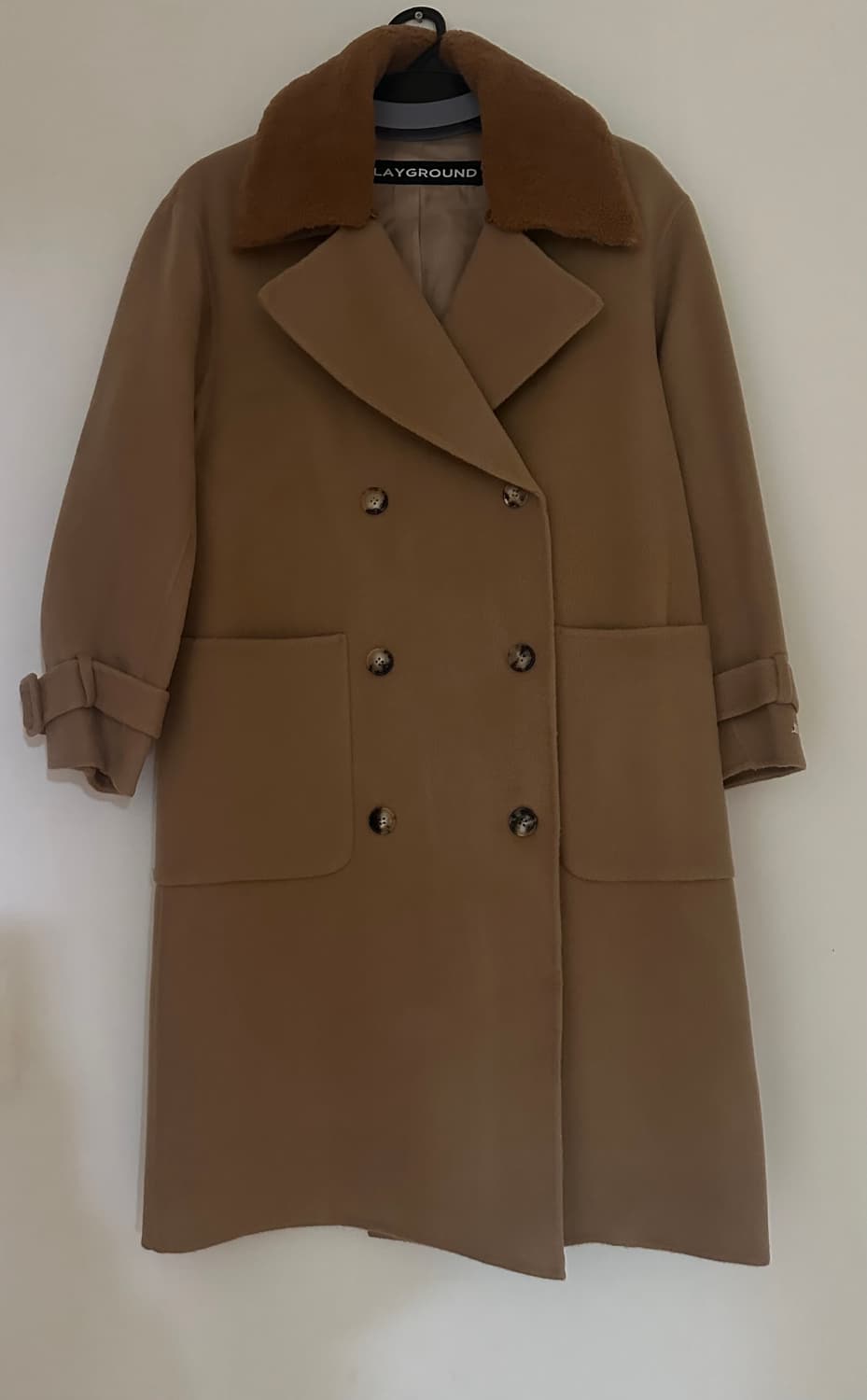 (새상품) 울100 핸드메이드 더블 롱 코트 상품이미지4