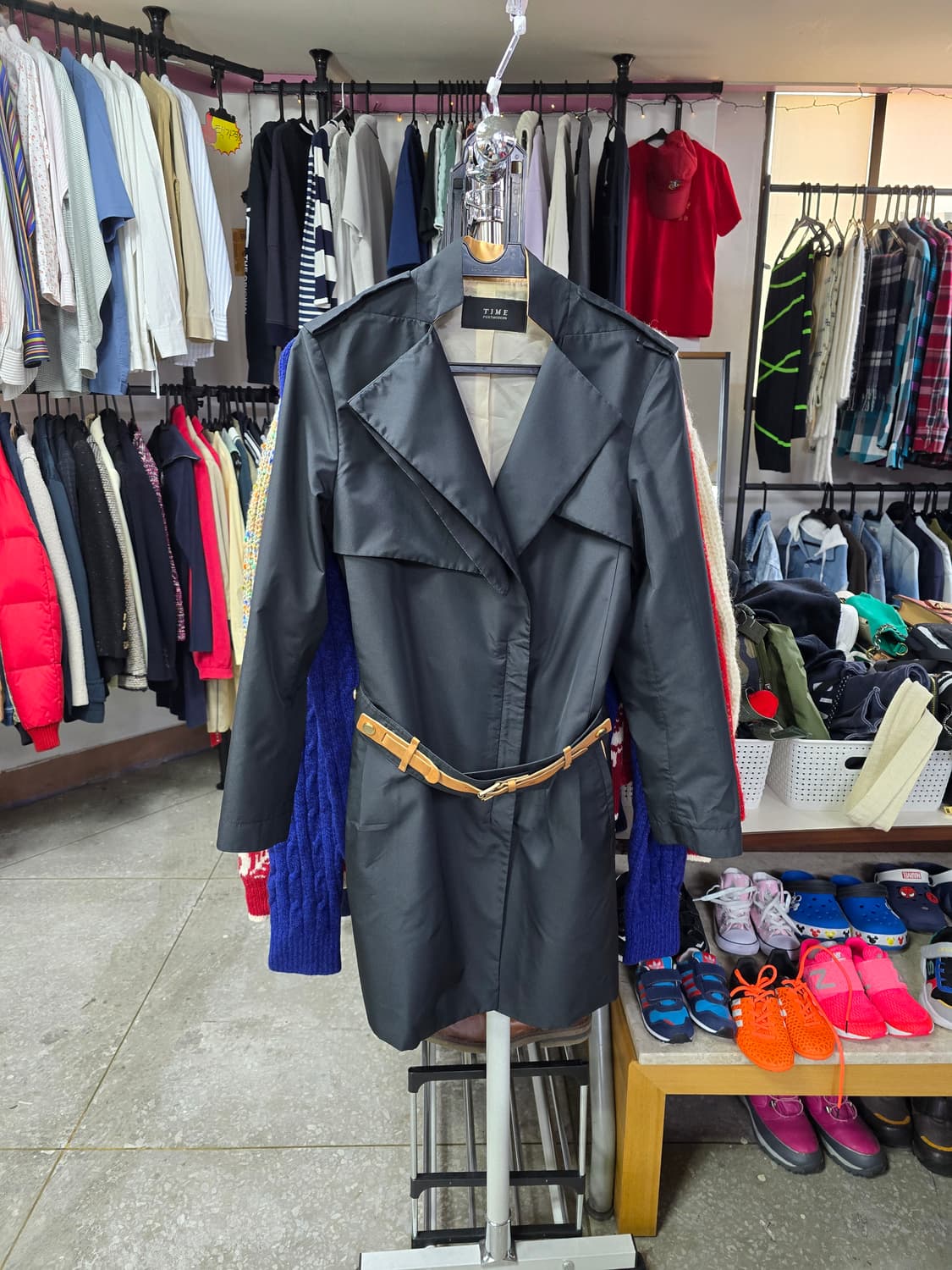 TIME 블랙 트렌치 코트 (1308) 상품이미지1