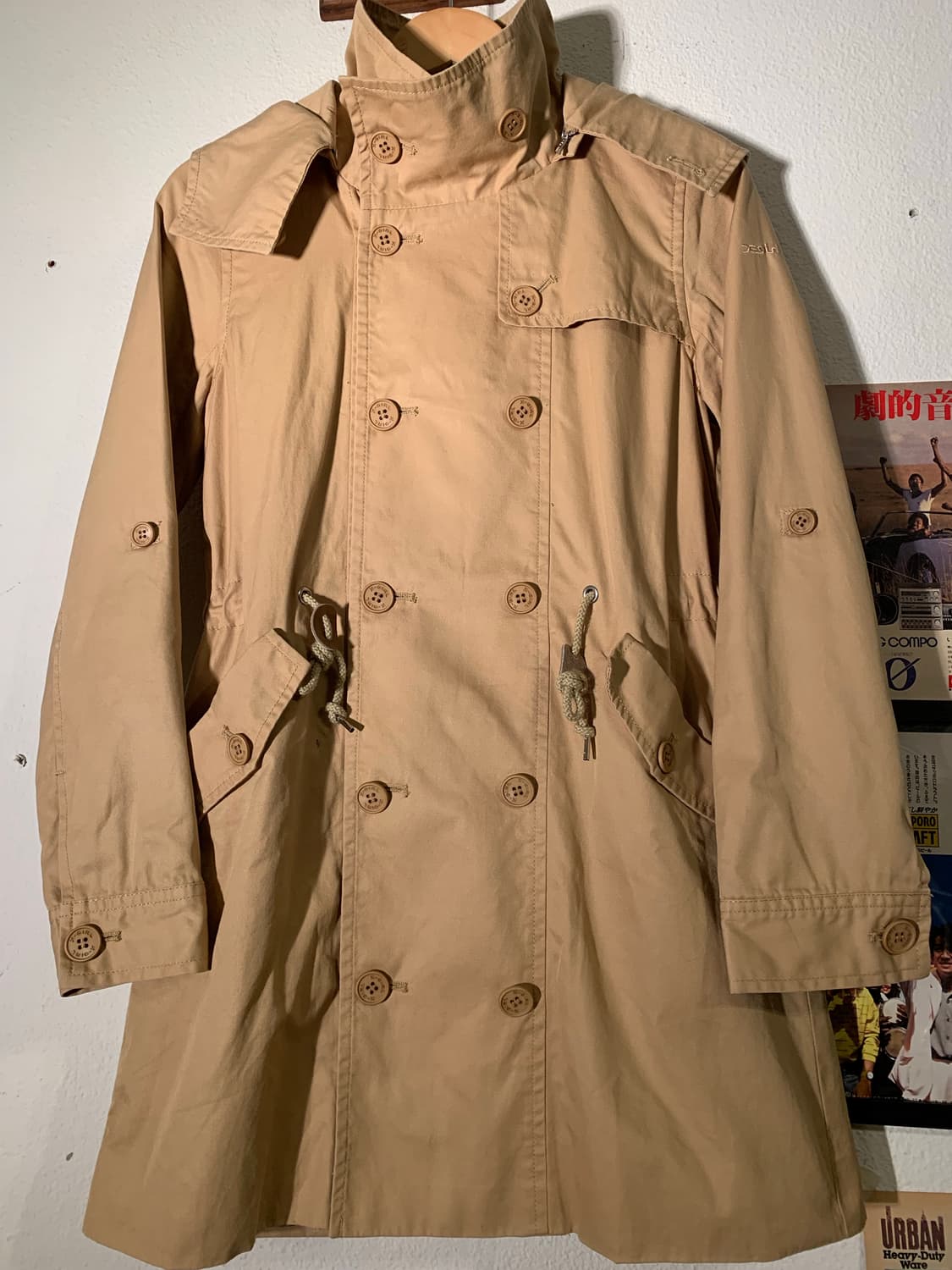 엑스걸 건플랩 베이지 후드 피코트 자켓 상품이미지3