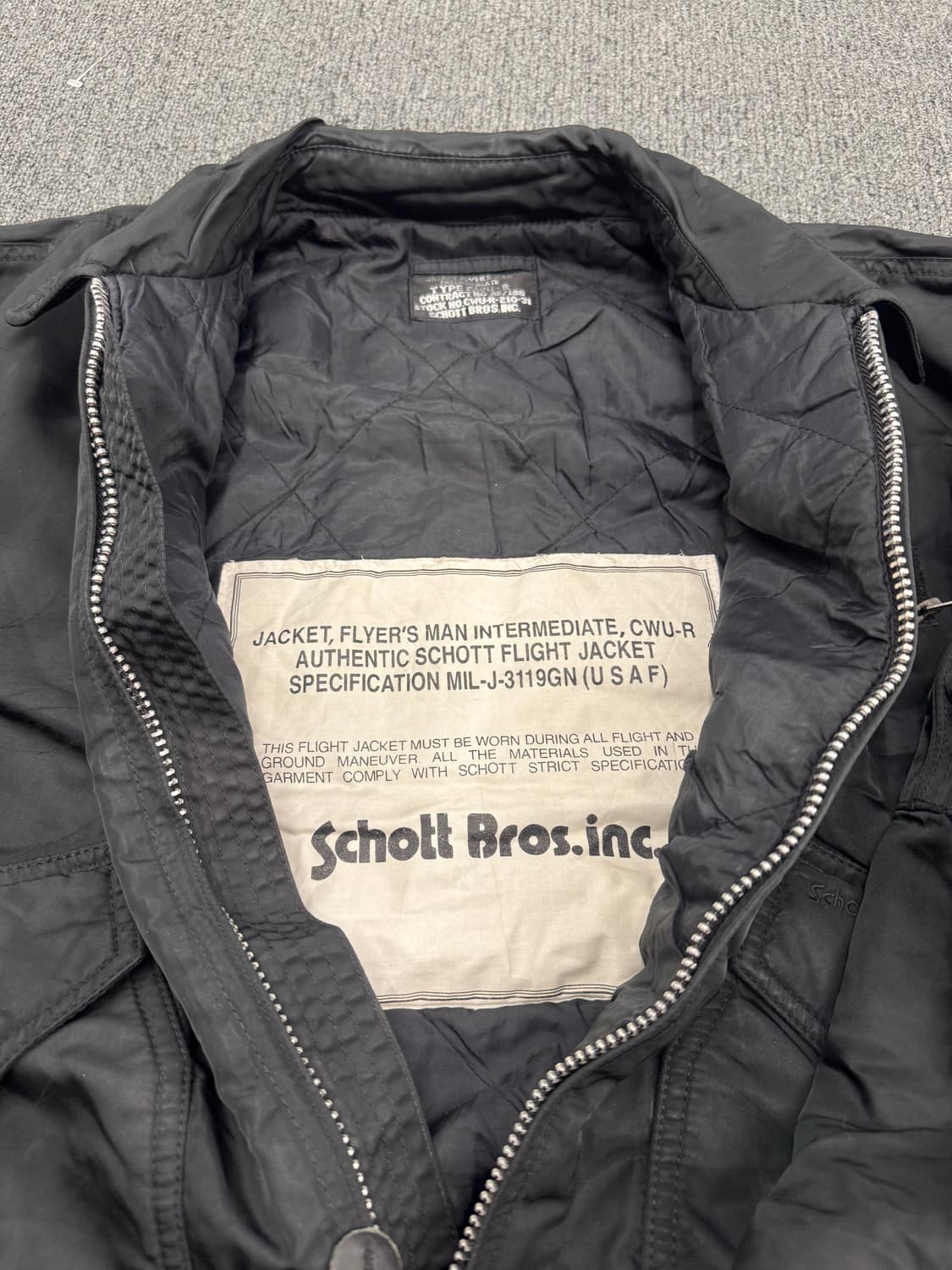 SCHOTT 빈티지 MA-1 블랙 항공점퍼 상품이미지4