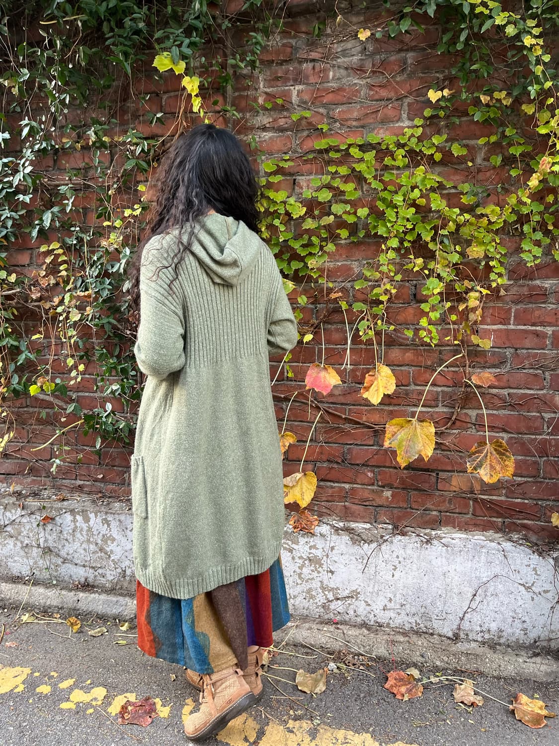 완두콩 니트 후드 가디건 상품이미지3