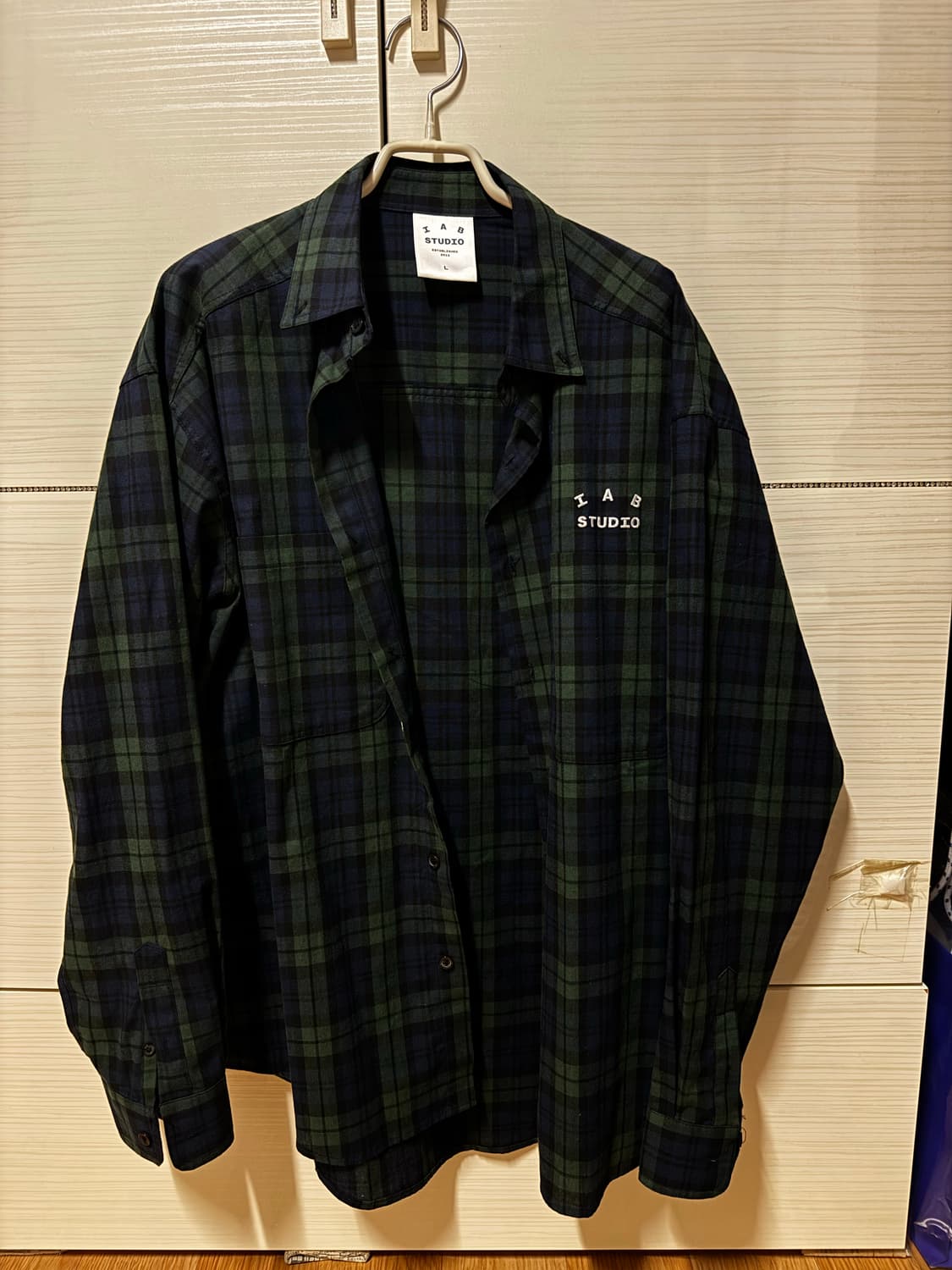아이앱 스튜디오 블랙워치 타탄 셔츠 블루 그린 상품이미지5