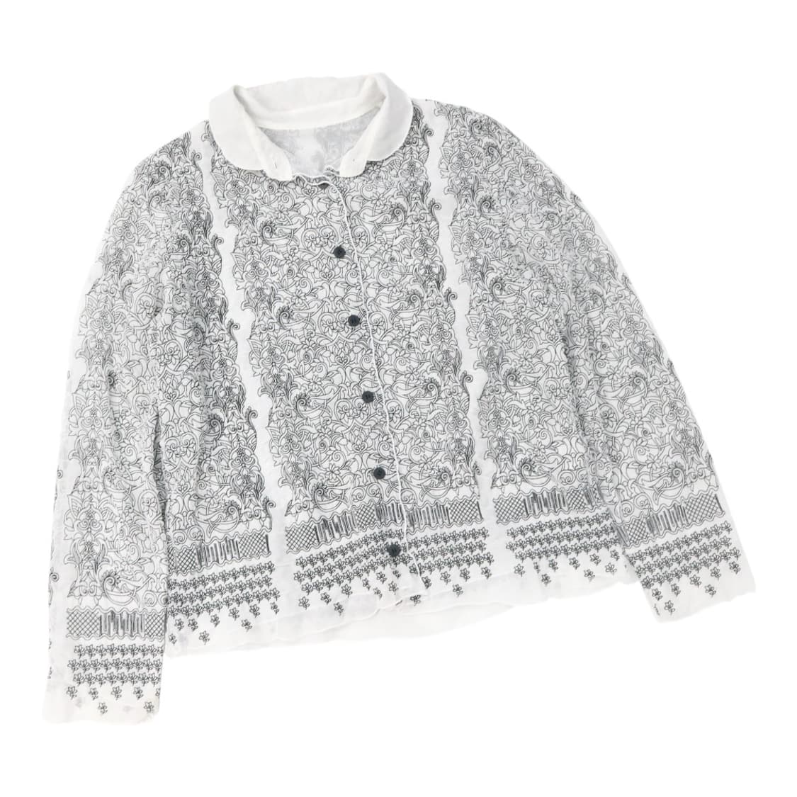 세시오셀라 빈티지 에스닉 페이즐리 쉬폰 블라우스 (M) 상품이미지1