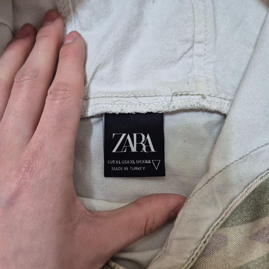 자라 카모플라쥬 밀리터리 코튼 풀오버 후드티 XL(105) 상품이미지5