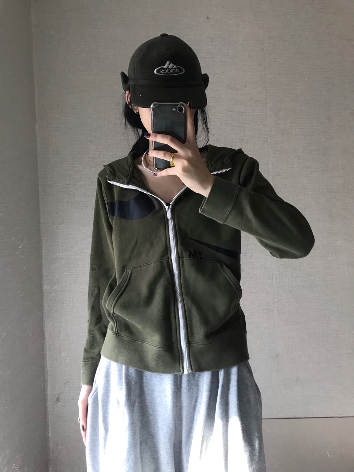 나이키 카키 빅스우시 후드집업 상품이미지1