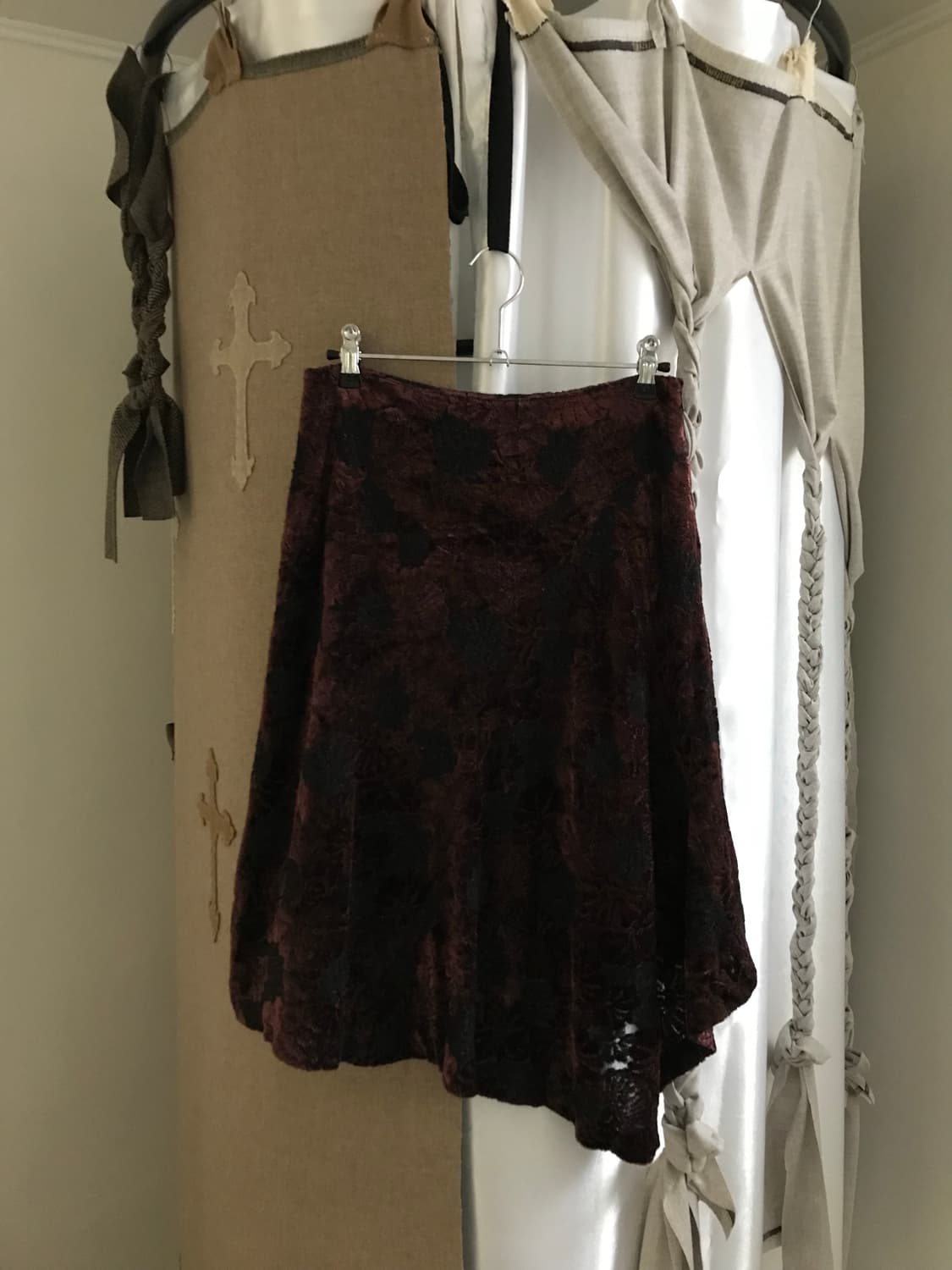 vintage velvet pattern skirt (26inch) 상품이미지6