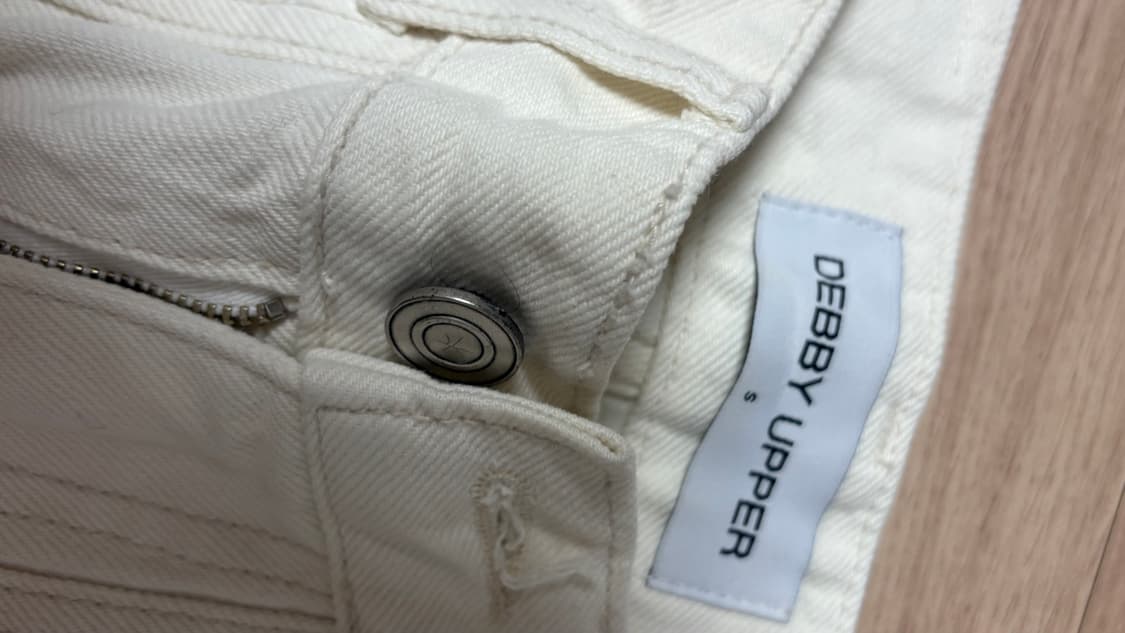 데비어퍼 BARIEL 카고 와이드 진 데님 팬츠 화이트 S 상품이미지2