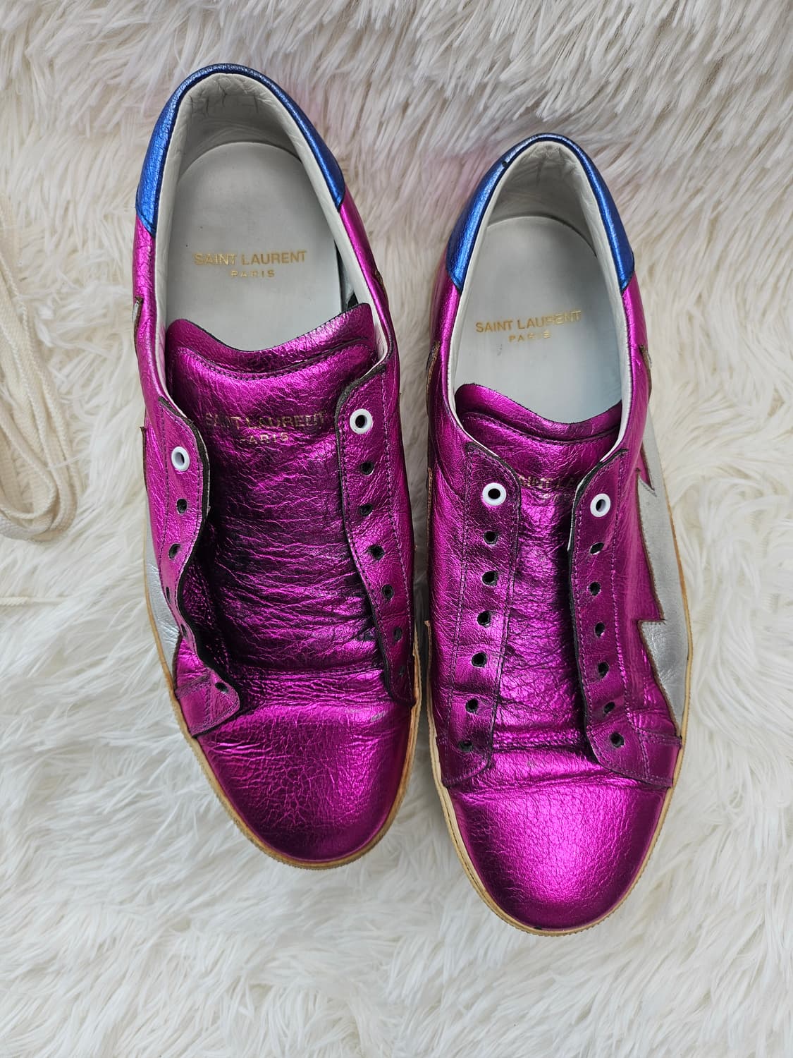 생로랑 여성 메탈릭 핑크 스니커즈 38 상품이미지2