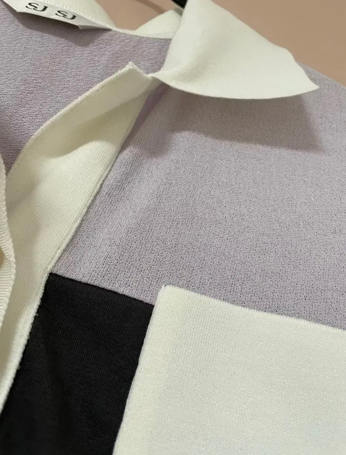 SJSJ 컬러블록 오픈카라 드레스 상품이미지6