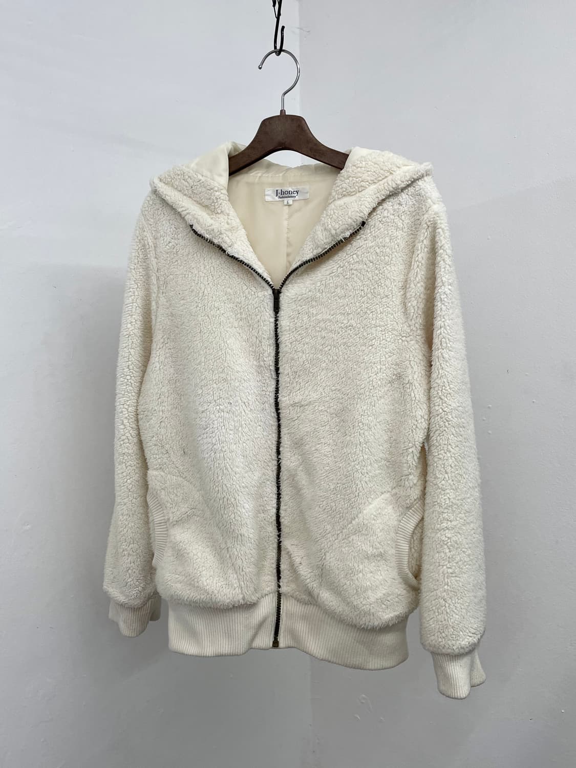 크림 보글 후드집업 상품이미지5