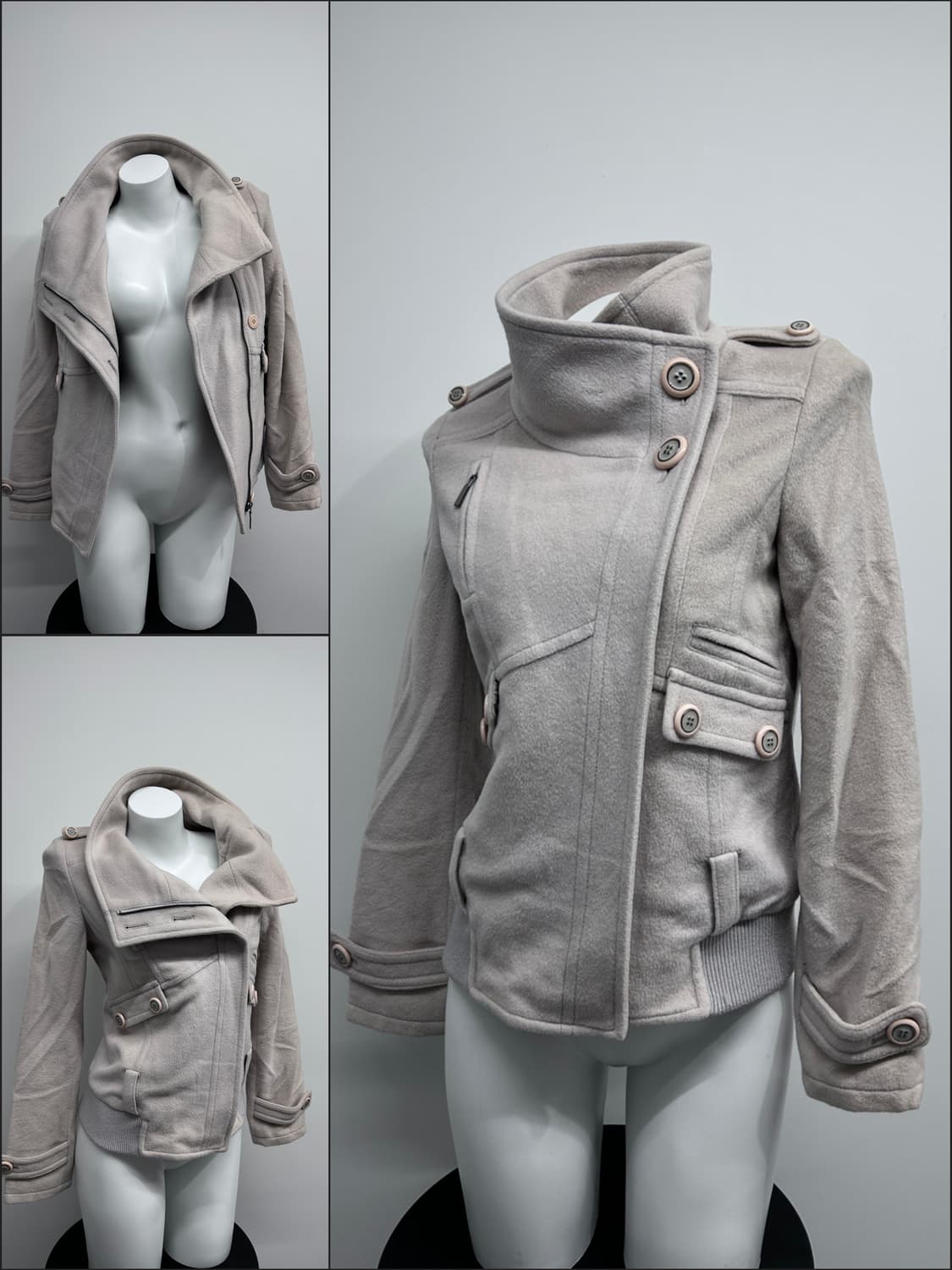 Ggpx 사선 하이넥 울 자켓 상품이미지1