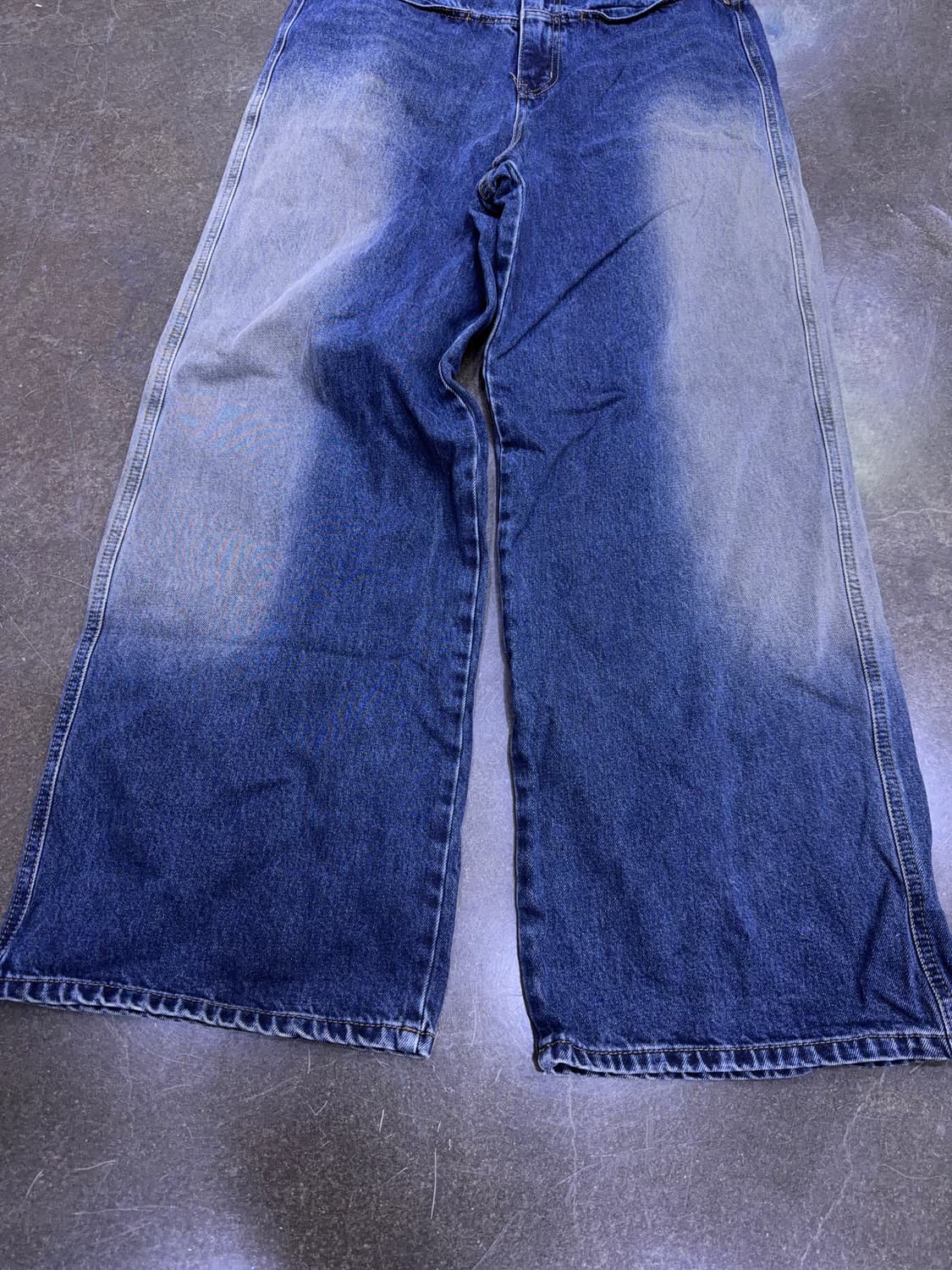 마뗑킴 포 맨 사이드 브러쉬 워시드 와이드 핏 데님팬츠 L 상품이미지5