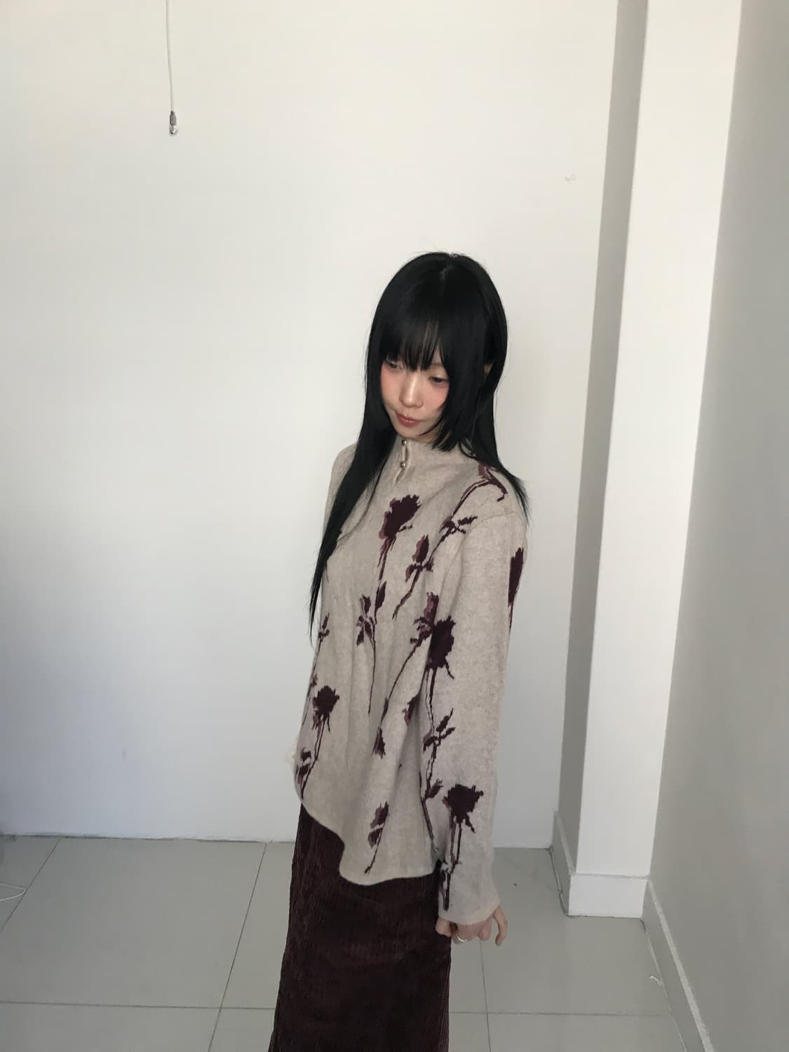 (Vintage)Corduroy button long skirt 상품이미지7