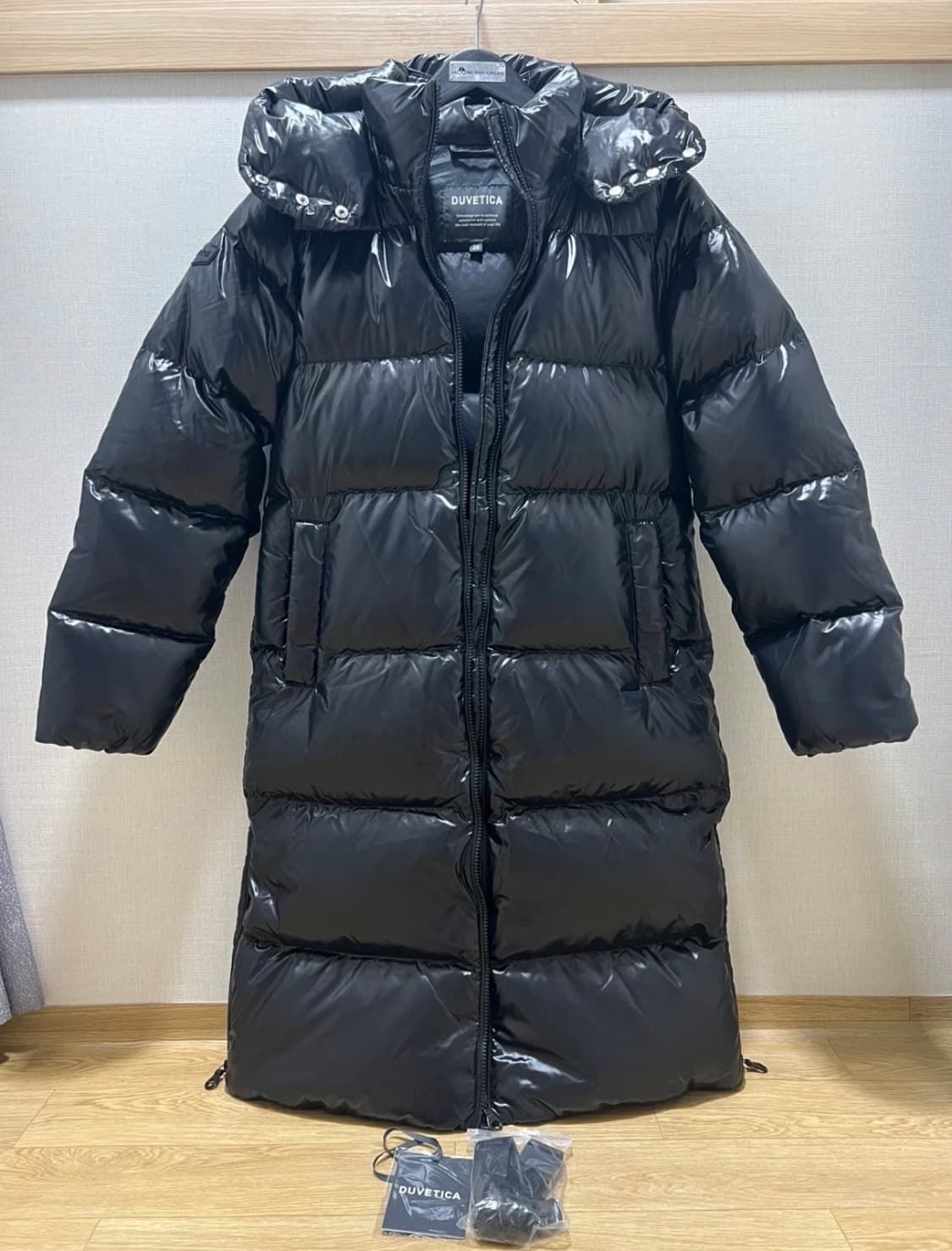 새상품급 몽클 듀베티카 롱패딩 블랙패딩38 상품이미지1