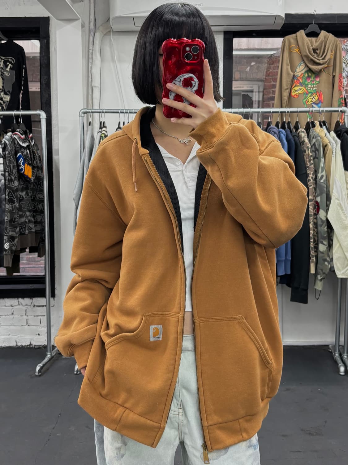 칼하트 써멀 브라운 후드집업 상품이미지1