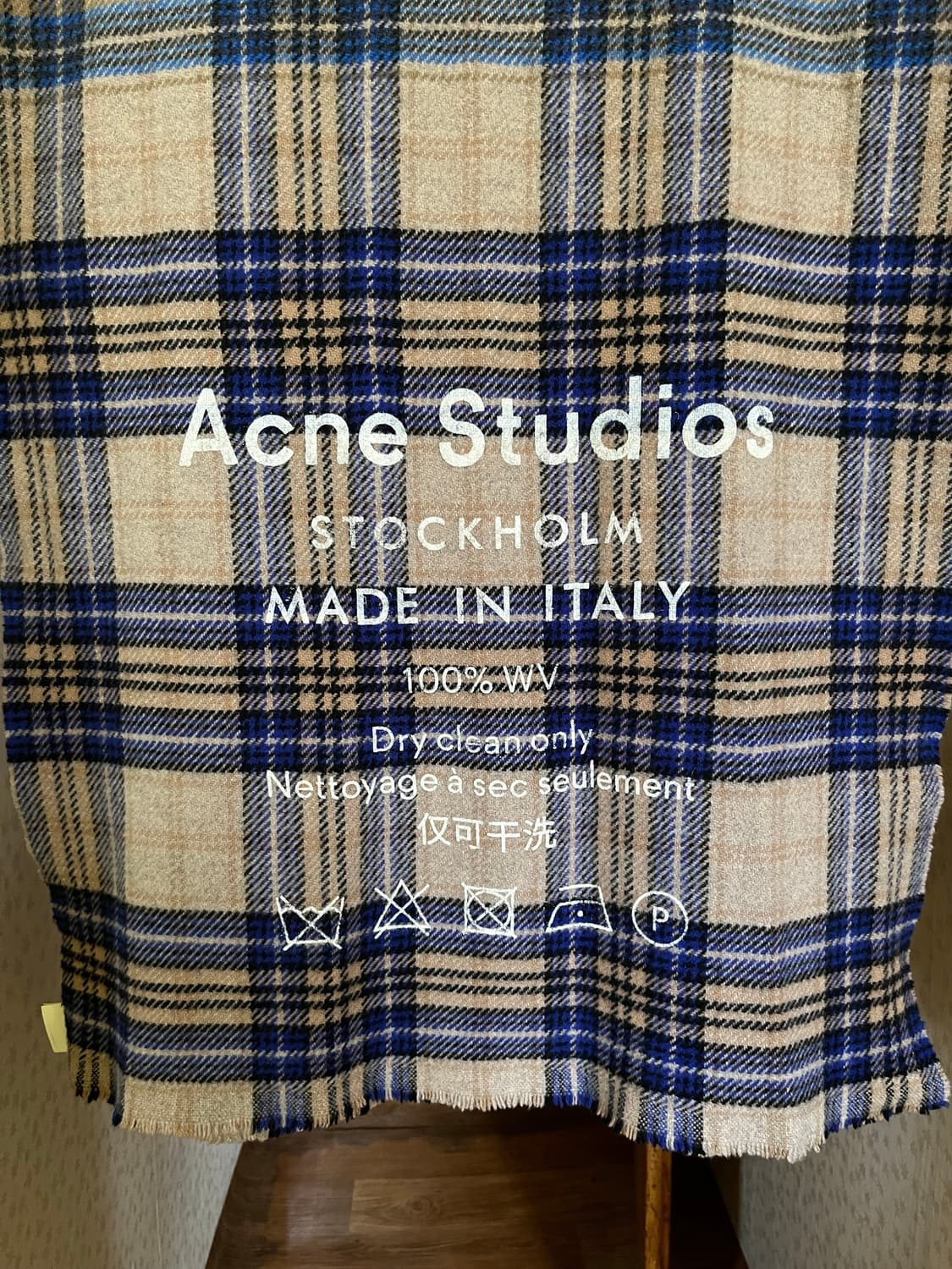 [os] 아크네 스튜디오 오트밀블루 체크 머플러 상품이미지3