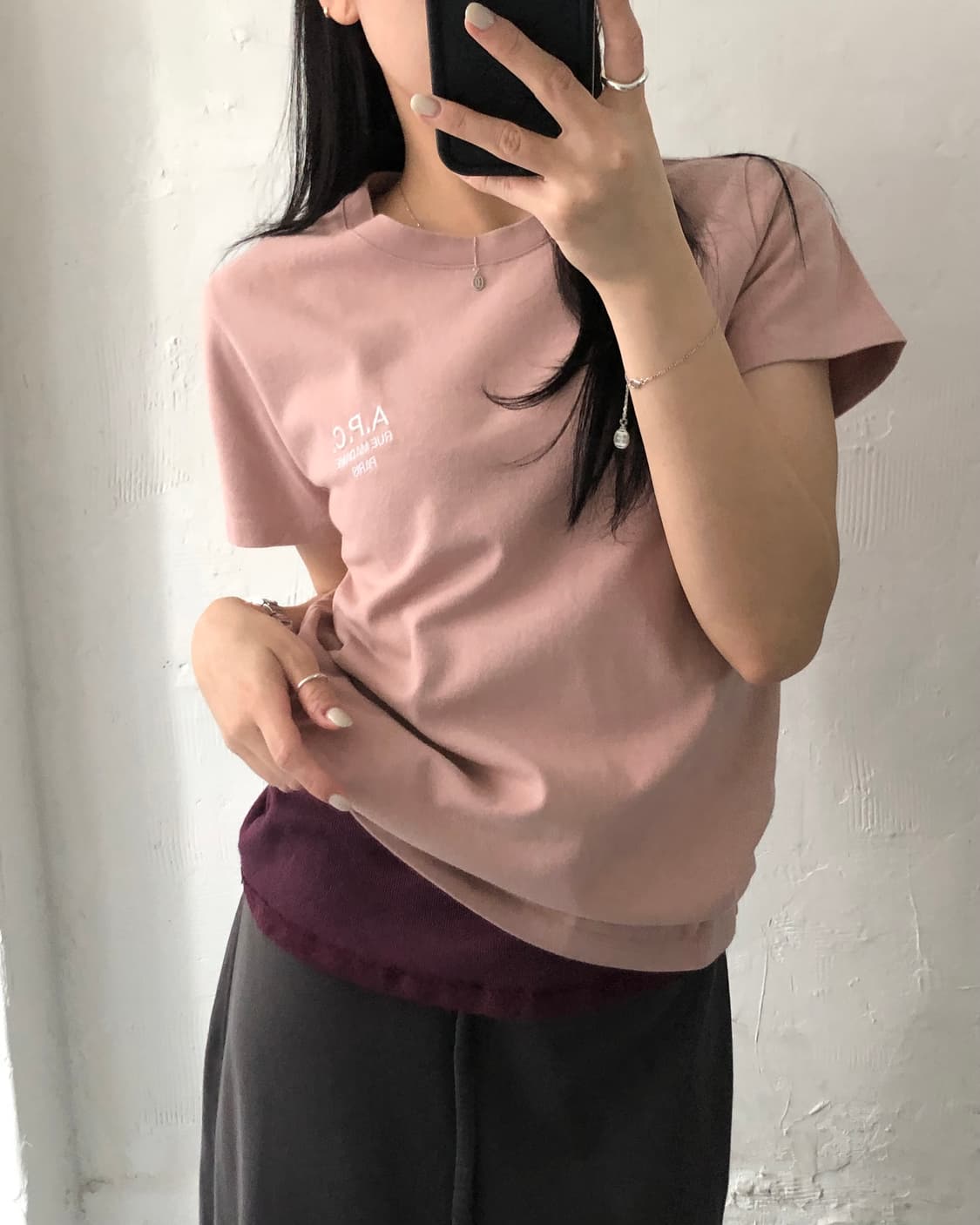 A.P.C. 아페쎄 베이비핑크컬러 티셔츠 상품이미지2