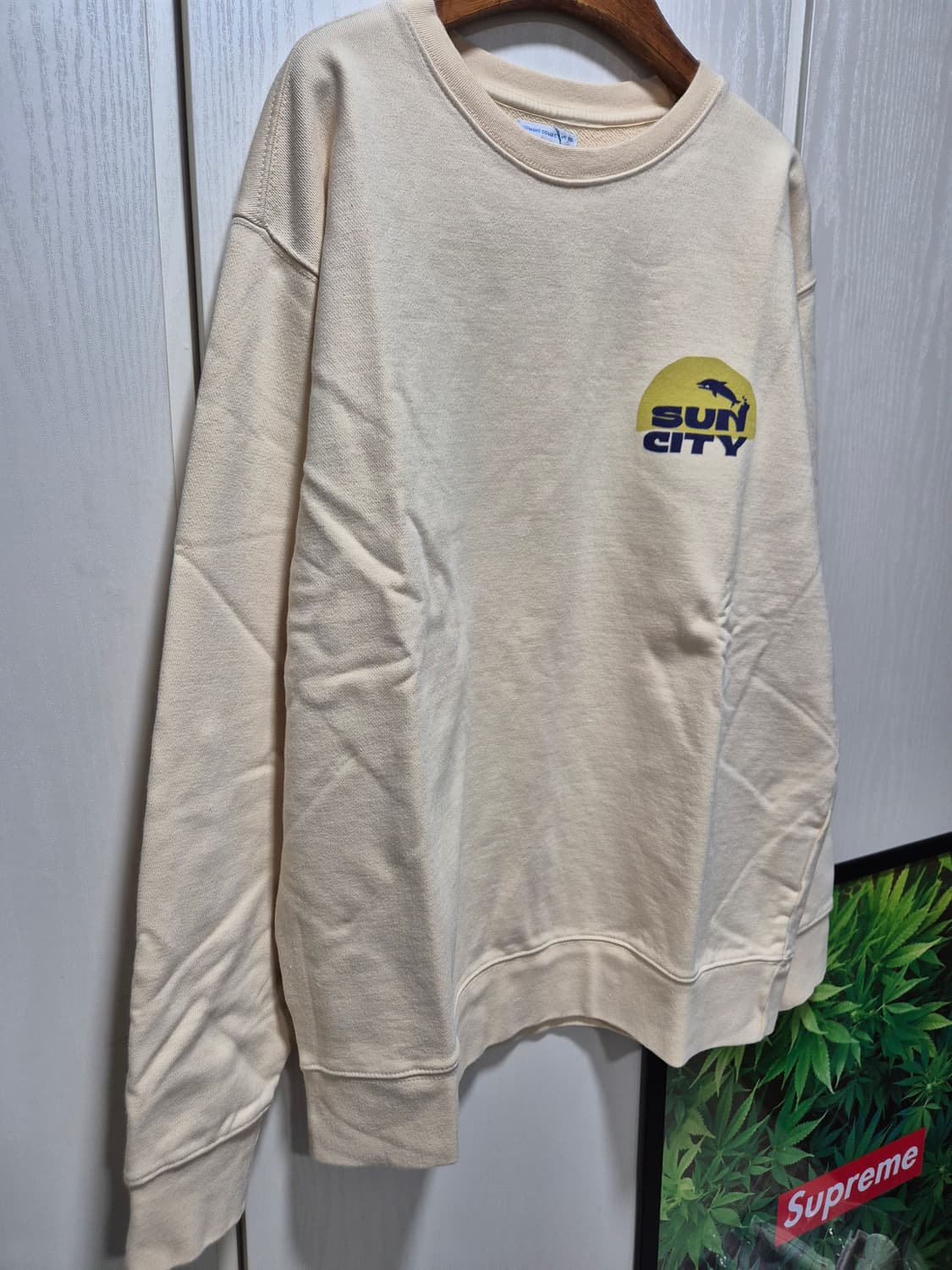 (세일)(새상품)빅웨이브 브랜드 맨투맨 티셔츠 아이보리 상품이미지6