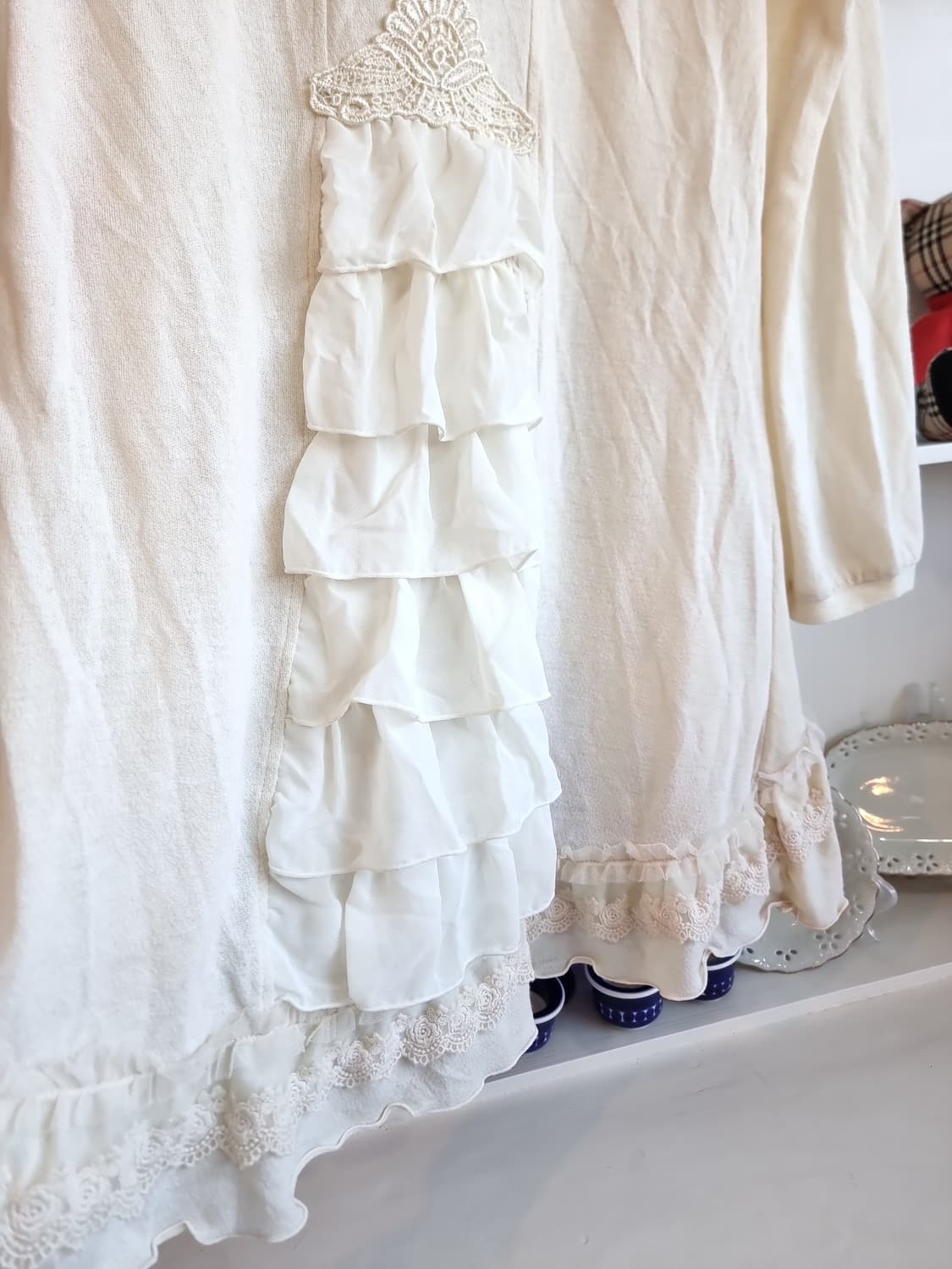 axes femme 레이스 롱 가디건 아이보리 상품이미지7