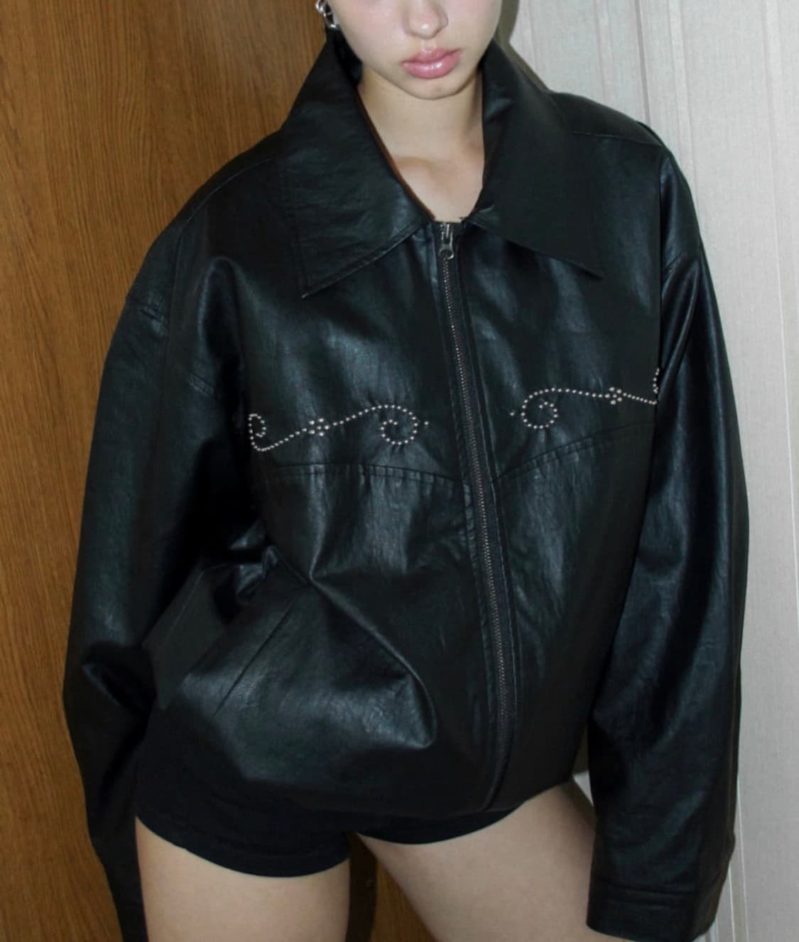 벤에시 레더 자켓 Studded western leather jacket 상품이미지1